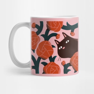 Cat and Roses Mug